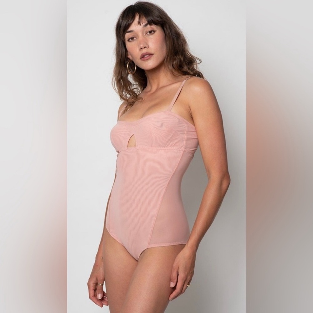 We Are HAH Free People Under The Wire Bodysuit Copper Rose Pink XS NWT